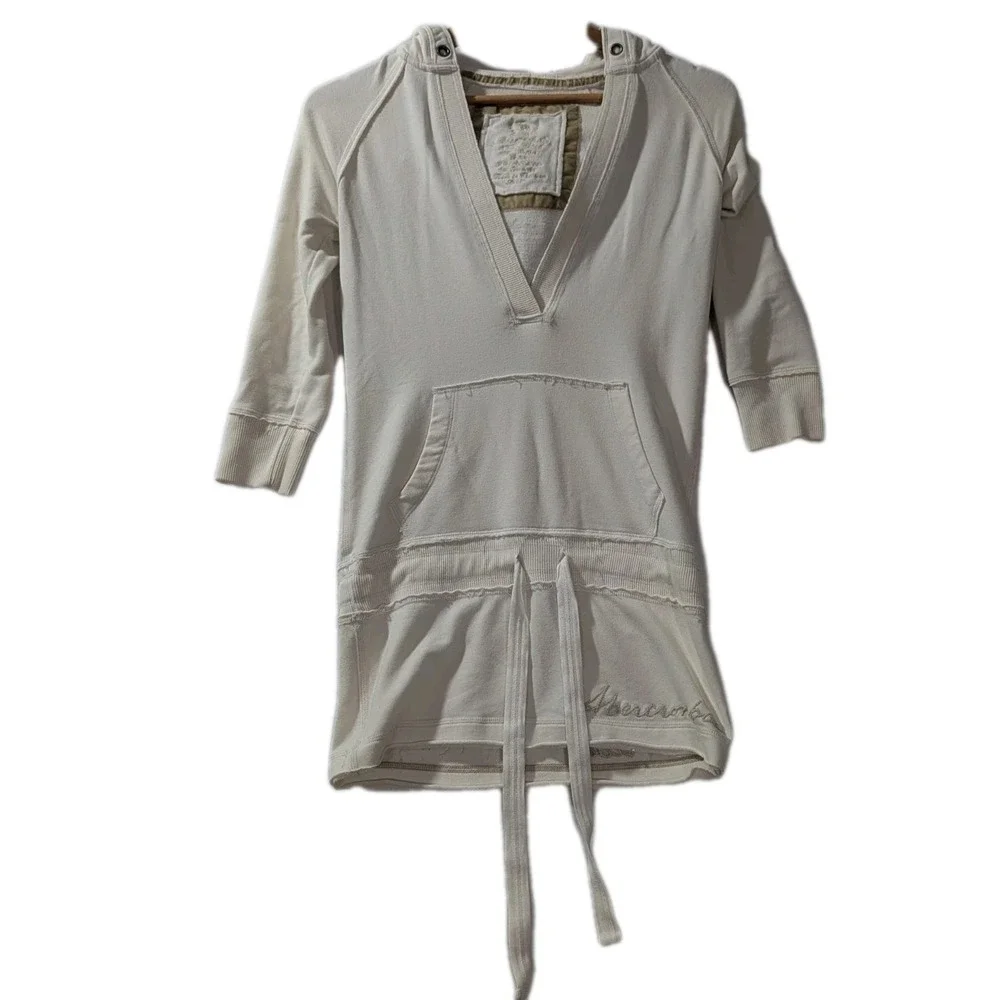 cream hoodie dress Cream Sweatshirt Dress - Hooded Dress - Hoodie Dress
